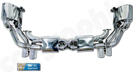 CARGRAPHIC Sport Exhaust System - - Cat-back system<br>
- with center silencer X-construction<br>
- and integrated exhaust valves<br>
- <b>with TÜV / ECE certificate</b><br>
<b>Part No.</b> PERP91KITEC