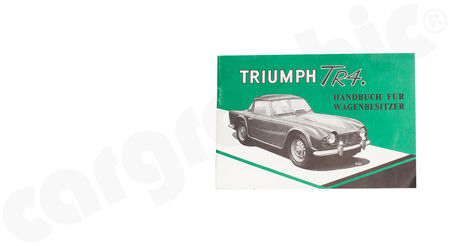 SALE - Triumph TR4 - - Manual for Car Owners<br>
- language in German<br>
- <b>Used</b><br>
<b>Part No.</b> BOOK37