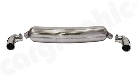CARGRAPHIC Sport Rear Silencer - - Inlet: <b>Single flow</b><br>
- Outlet: <b>Left and Right</b> with <b>85mm</b> Tailpipe<br>
- <b>SUPER SOUND VERSION</b><br>
<b>Part No.</b> CAR2SS85SS