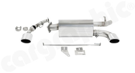 CARGRAPHIC Sport Rear Silencer - - with 115x85mm Tailpipes oval Left and Right<br>
- with Wastegate pipe left<br>
- with Heater pipe right<br>
- with fitting kit<br>
- WITH 100 cpsi catalytic converter<br>
- for 3,3l Turbo<br>
<b>Part No.</b> CARP65ETTO100