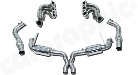 Race Exhaust System Grand Am Cayman Cup - - Race manifolds without catalytic converters<br>
- Race rear silencer set "RACE-X"<br>
- 89mm double end tailpipe set<br>
- not OBD2 compliant<br>
<b>Part No.</b> CARP87DFIGRANDAM3
