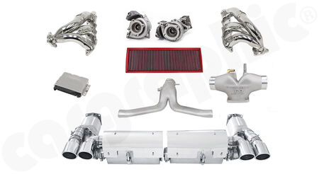 CARGRAPHIC Power Kit 4: RSC-675 - Base: <b>390KW (530PS) / 700NM</b><br>
Optimized: up to <b>496KW (675PS) / 890NM</b><br>
- <b>with integrated exhaust valves</b><br>
<b>Part.No.</b> LKP97TDFI390S4FLAP
