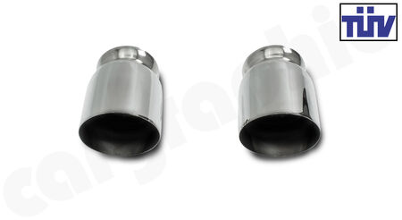 CARGRAPHIC Tailpipe Set - - 76mm round<br>
- with TÜV certificate<br>
<b>Part No.</b> CARP93ER3