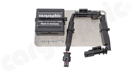 CARGRAPHIC Valve Control Unit - - Operated by <b>PSE / tailpipe button</b><br>
- Version for <b>vacuum</b> exhaust valves<br>
- <b>SPORT mode:</b> valves always open<br>
- <b> AUTOMATIC mode:</b> factory control is active<br>
<b>Part No.</b> EXFLAPRCPO1OES