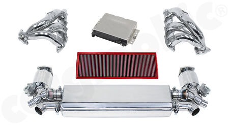 CARGRAPHIC Leistungskit 3 RSC-685 - bis zu <b>504KW (685PS)</b> und <b>855Nm</b><br>
- inkl. Turbo-back Sport Abgasanlage<br>
- <b>mit integrierten Abgasklappen</b><br>
<b>Art.Nr.</b> LKP91T397S3FLAP